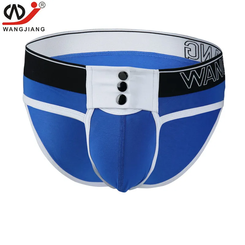 

Men Sexy fashion Brief Underwear Gay Underwear Briefs with Buttons Elastic Waistband cotton