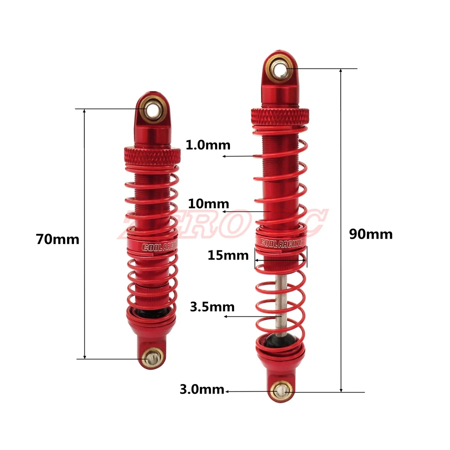 4 шт. алюминиевый амортизатор подвески для гусеничного масла 70 мм 80 90 100 110 120