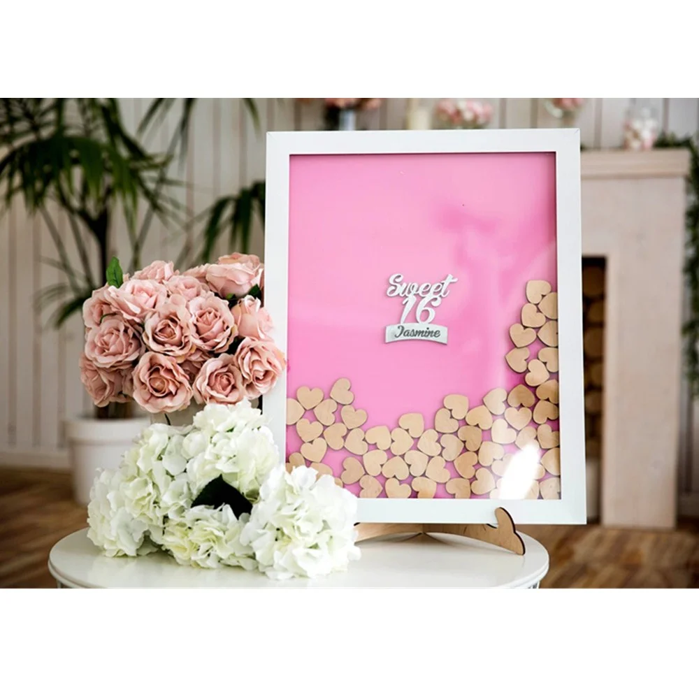 Персонализированная книга для гостей на свадьбу деревянная коробка пожеланий