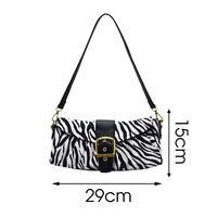 Zebra pattern Women Bag Bolsas Luxury Designer Handbags Ladies Leather Handbags Messenger Purse Retro Baguette Shape Tote Bags