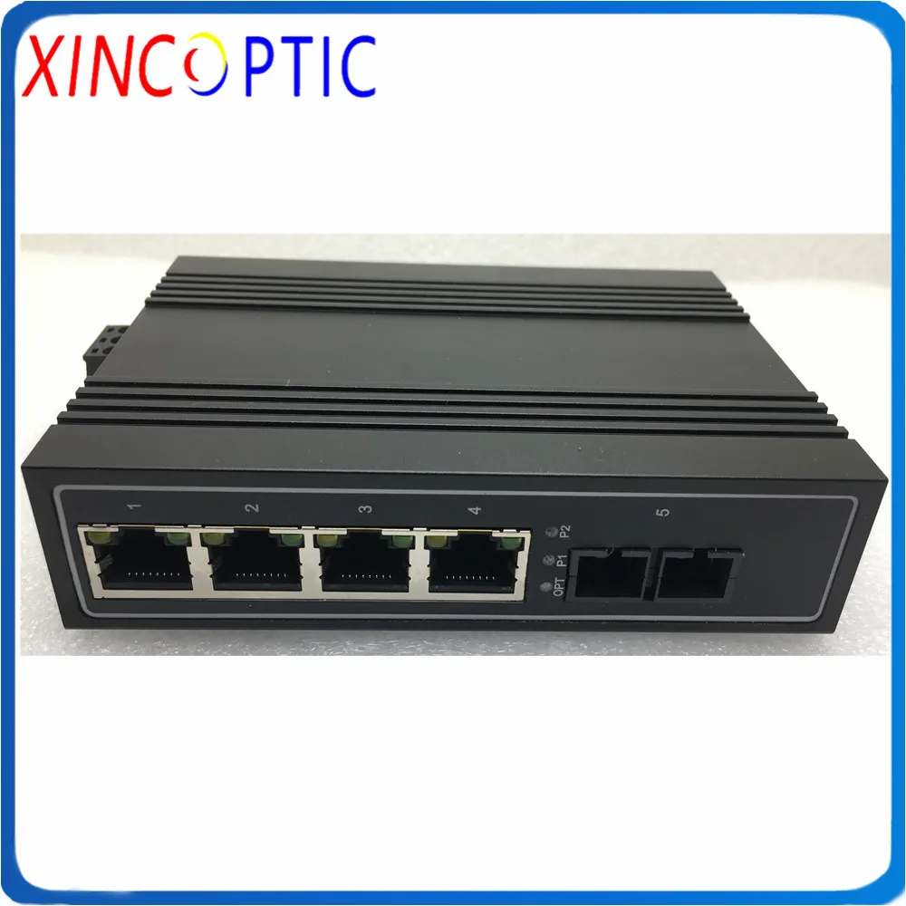 1SFP + 4RJ45 за исключением SFP IP40 на din рейке промышленный 155 м Megaibt волоконный