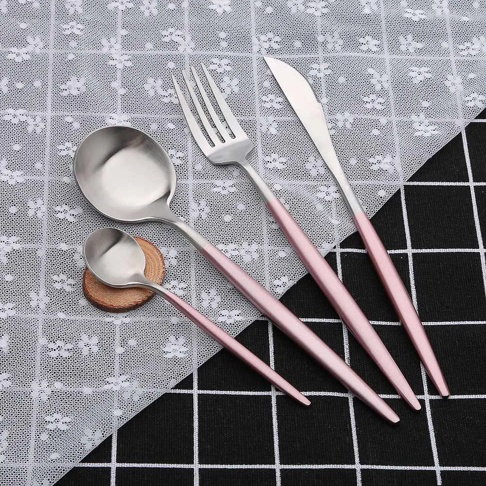 Португалия Стиль столовые приборы из нержавеющей стали столовая ложка вилка