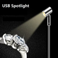 etrnled usb 5v led spotlight rotatable stand pole lamp for jewelry showcase exhibition display surface mount spot light 1w 3w