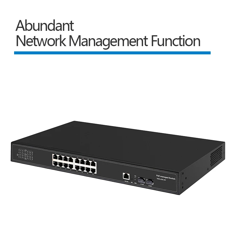 16 портов 24 порта гигабитный коммутатор PoE Ethernet коммутатор управляемый коммутатор PoE 48 В с 2 гигабитными слотами SFP IGMP VLAN управляемый коммутатор PoE