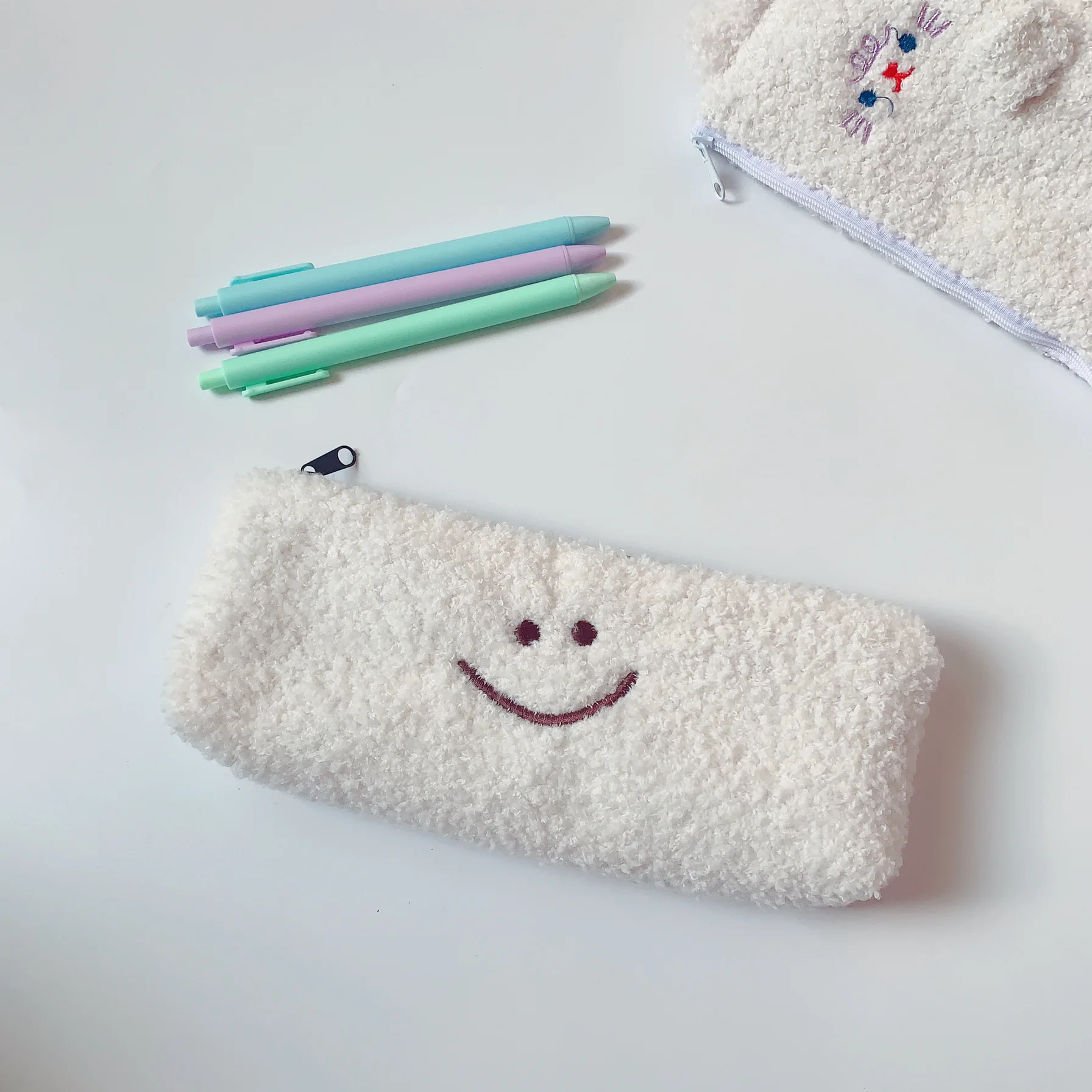 Плюшевый пенал с улыбкой и вышивкой из ягненка милый корейский мягкий школьные