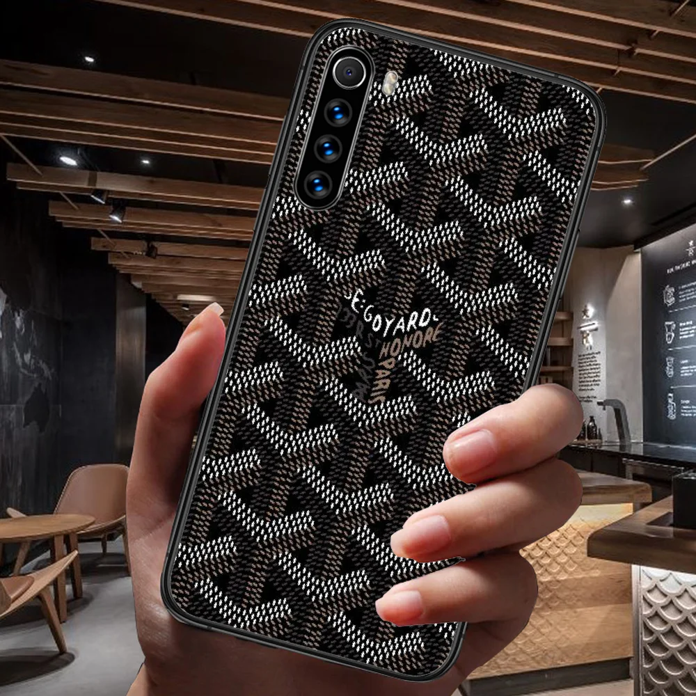 

luxury Goyarde Fashion Design Phone Case For Xiaomi Redmi Note 7 8 8T 9 9S 4X 7 7A 9A K30 Pro Ultra black Hoesjes 3D Waterproof