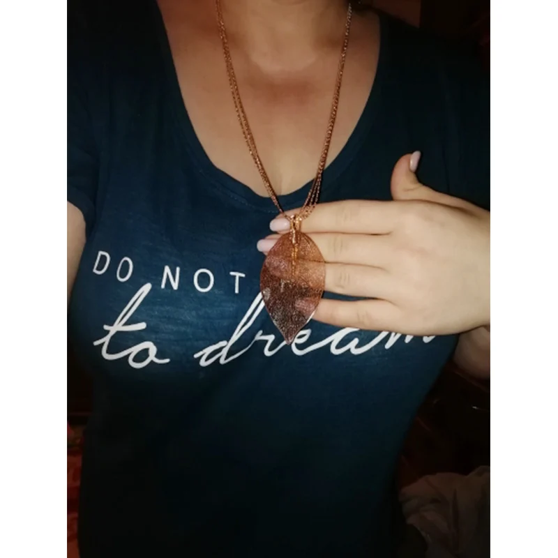 Женское колье с подвеской в виде длинных листьев розовое золото подарочные