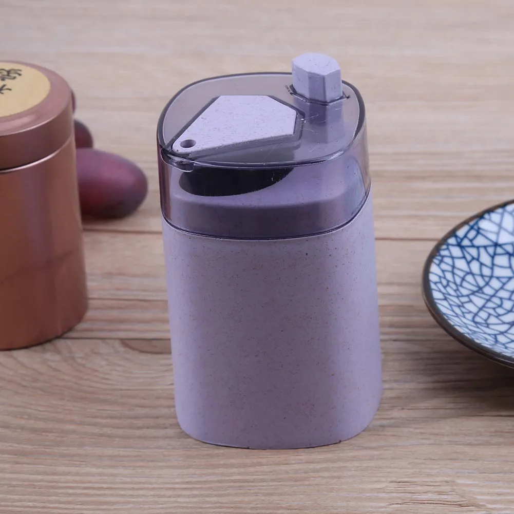 

PP Grade Food Toothpick Holders Wheat Straw Easy Cleaning Hand Press Toothpick Box Dinning Room Kitchen Organizer