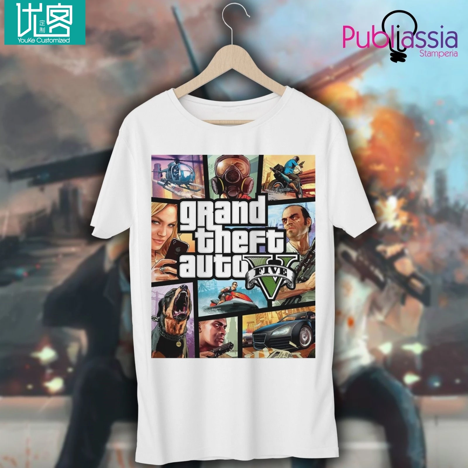GTA 5 Футболка maglietta 29 Grand Theft Auto vice city Trevor ps4 xbox regaloCool Повседневная футболка для