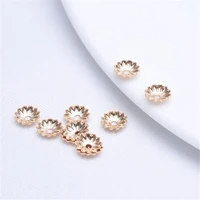 gold color plated 6mm flower charm beads caps torus for diy bride hairpin jewelry making findings accessories craft material