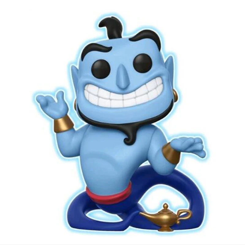 Genie No Box Funko Pop Aladdin фигурка Abu Parrot Iago Prince Ali Genie с лампой оригинальные коллекционные игрушки 10 см - Цвет: Genie No Box