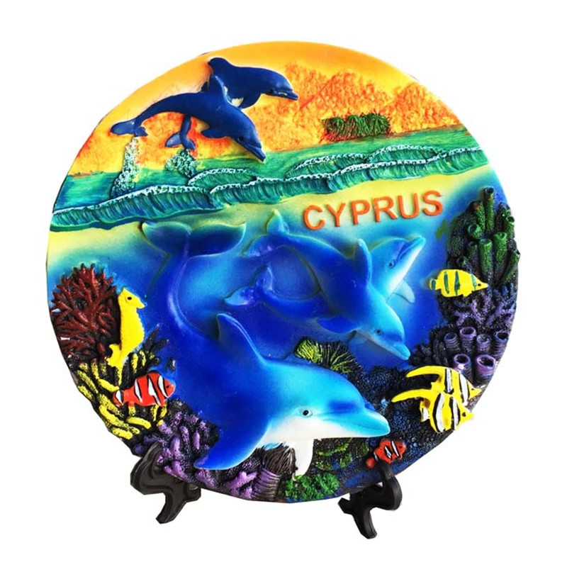 

High Quality Hand-painted Cyprus Ocean Dolphin Ornaments Resin Crafts Tourism Souvenirs Gift Collection Home Decoration