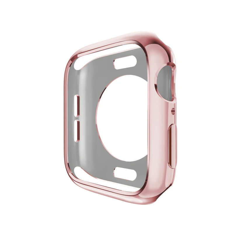Розовое золото Чехол с рамкой из термополиуретана для Apple Watch, чехол 40 мм, 44 мм, 38 мм, 42 мм, серия 5, 4, 3, 2, 1, защитный чехол, бампер для iWatch, полосы, оболочка - Цвет: Розовое золото