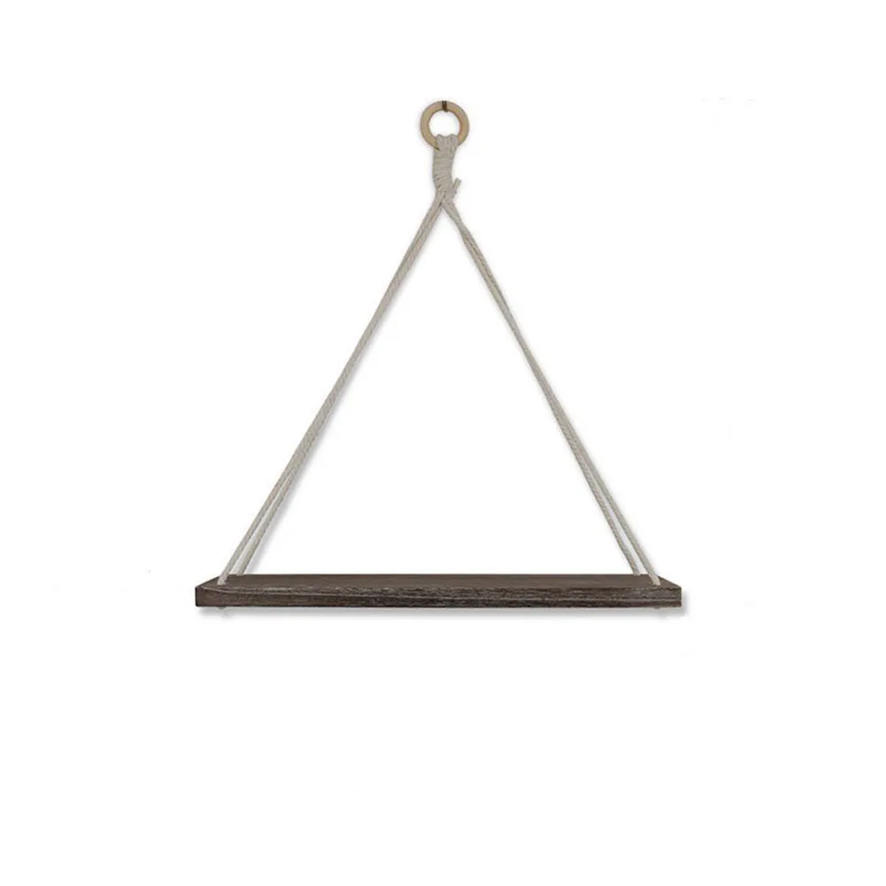 

2Pcs Wooden Hemp Rope Swing Wall Hanging Plant Flower Pot Tray Wooden Wall Shelves Morden Nordic Home Decorations
