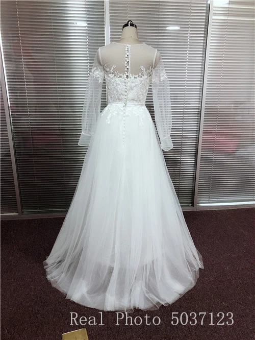 Сексуальные свадебные платья с прозрачным вырезом богемные кружевные длинными