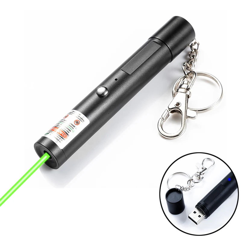 

Mini Green Laser Pointer USB laserpointer High Power Built-in battery red Dot Laser Pen Single Point Starry Hunting equipment