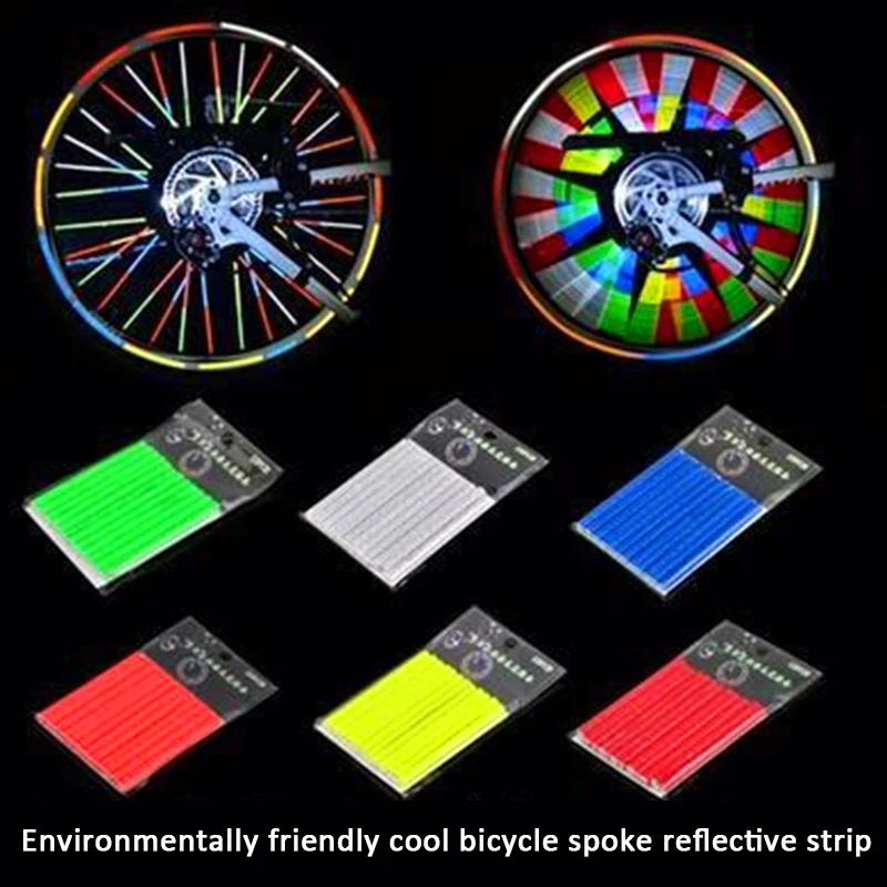 

12Pcs Bicycle Lights Wheel Rim Spoke Clip Tube Safety Warning Light Cycling Bike Strip Reflective Reflector Bicycle Accessories