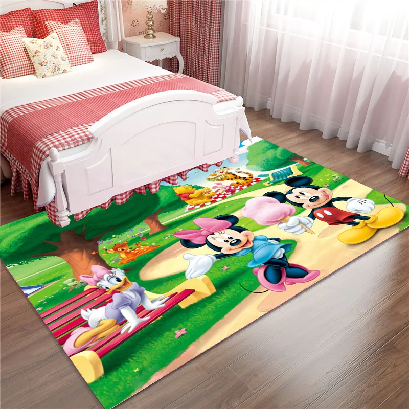 

Minnie Mickey Play Floor Mat 100x160cm Children's Boy And Girl Bedroom Bedside Toy Room Non-Slip Floor Mat Game Mat Gift