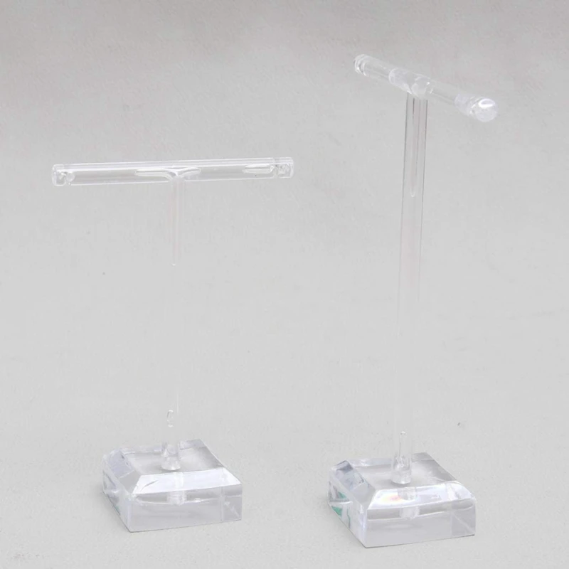 

2Pcs Acrylic Earring Holders T-Bar Jewelry Display Stand Tree Necklace Earrings Bracelet Holder