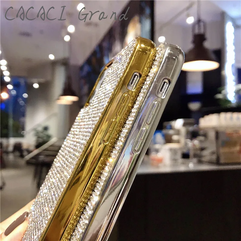 Роскошный чехол с блестящими бриллиантами для apple iphone xs 11 pro max XR X 7 8 6S 6 PLUS, чехол с металлическим ожерельем через плечо