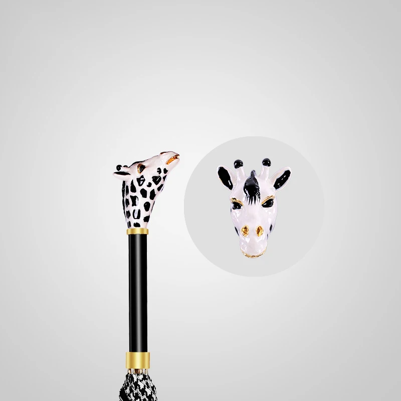 Online Ombrello A Manico Lungo Con Testa Di Animale Adulto Ombrello Da Pioggia Di Lusso Antivento Grande Donna Uomo Guarda Chuva Rain Gear BK50YS