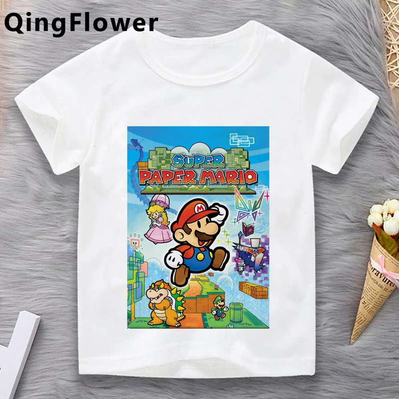 Супер Марио большой беспокоить для подростков enfant футболка одежда Графический