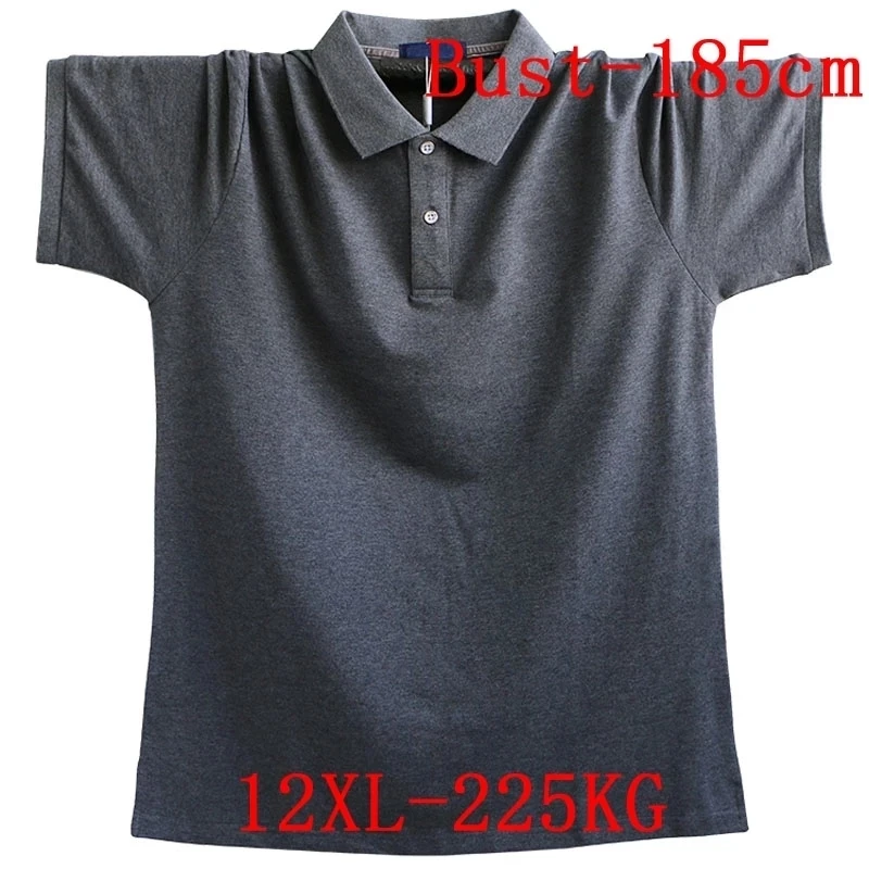 

summer men polo shirt short sleeve home casual oversize tees plus size 10XL 12XL 14XL turn-down collar tees 68 70 72 74 76 tops