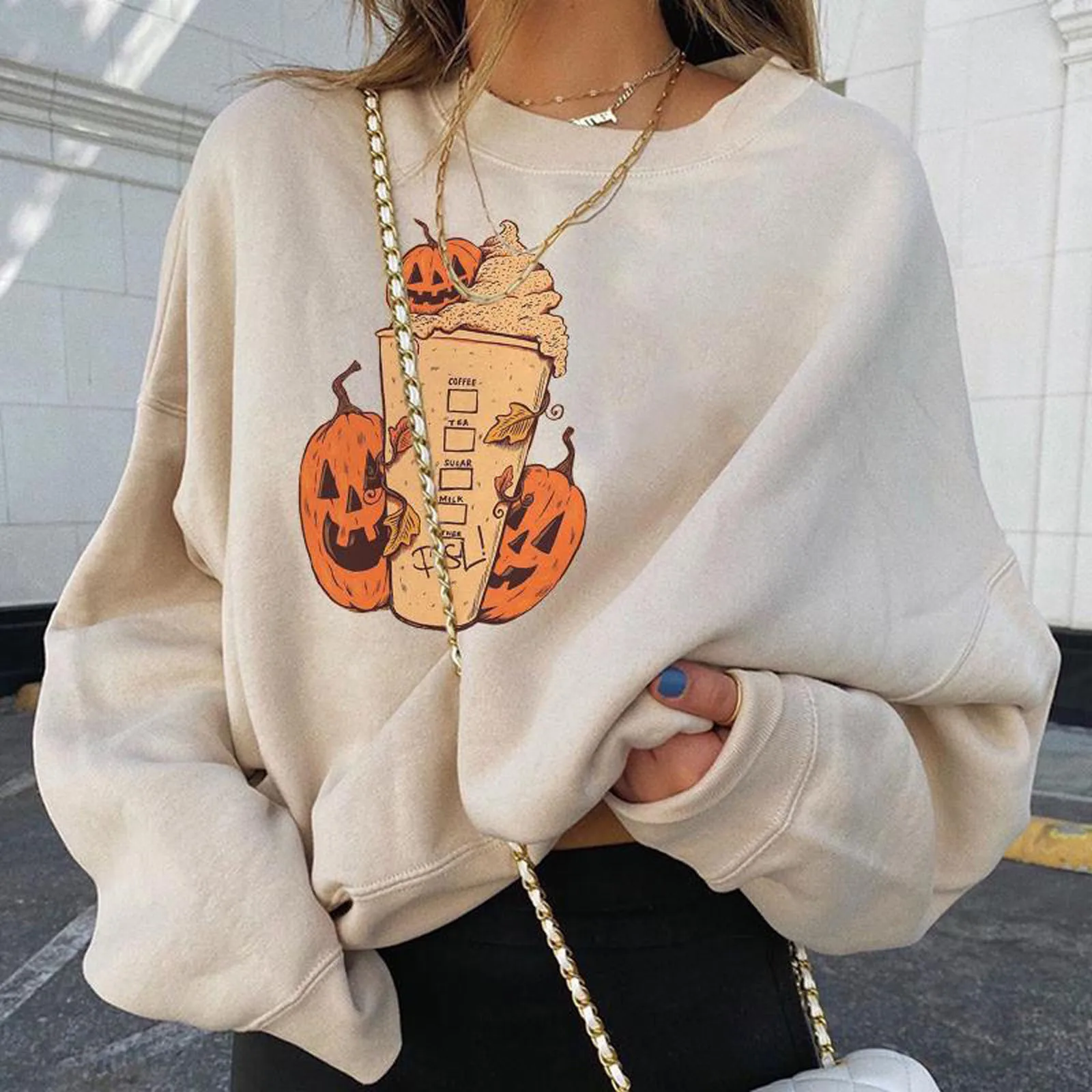 

Sweatshirt Women's Clothing Solid Hoodies Halloween Fashion Women's Casual Long Sleeve Printed sweatshirt women 2020 Hoodies