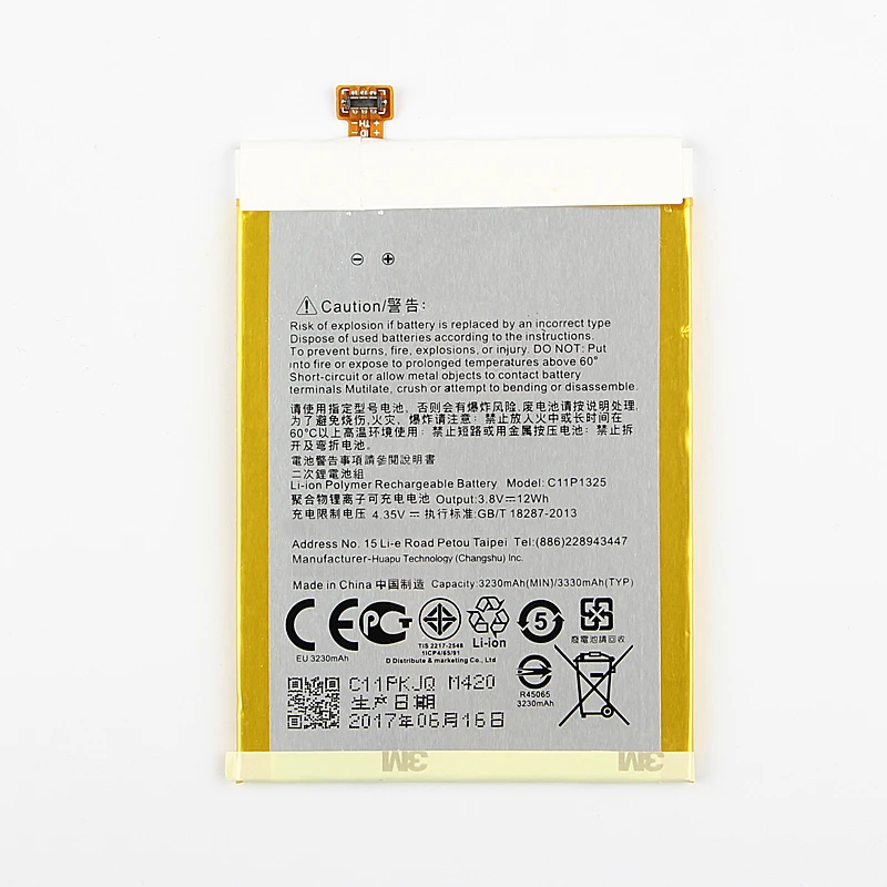 100% оригинал 3330mAh C11P1325 батарея для Asus ZenFone 6 A600 A600CG T00G A601CG высокое качество + номер