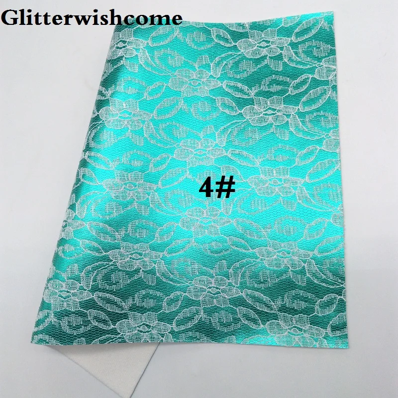 Glitterwishcome 21X29 см A4 размер винил для бантов металлик Синтетическая кожа со стеганым кружевом искусственная кожа листы для бантов, GM093A - Цвет: 4