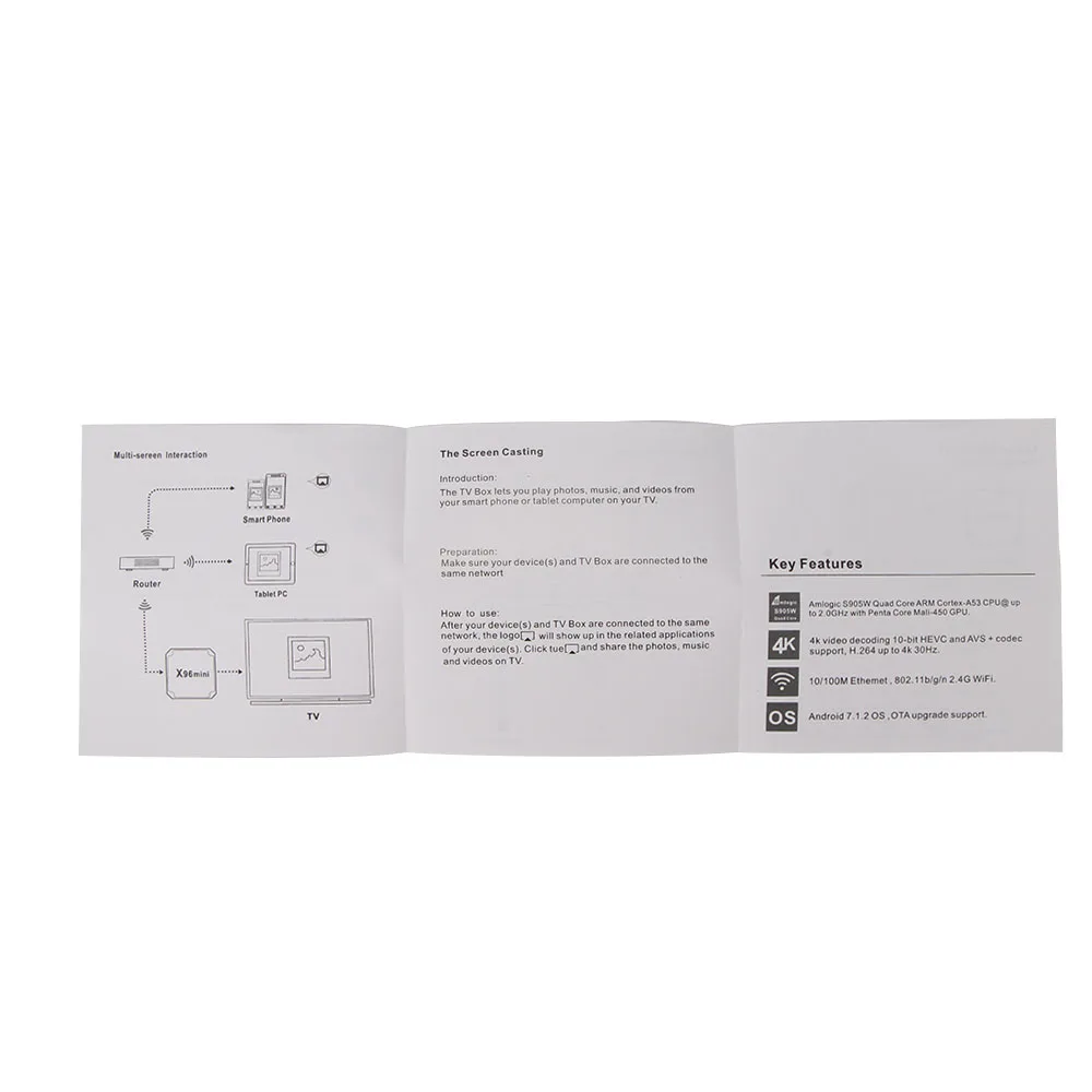 Мини ТВ приставка X96 мощная телеприставка Android 7.1.2 четырехъядерный Amlogic S905W Wi Fi HD 2