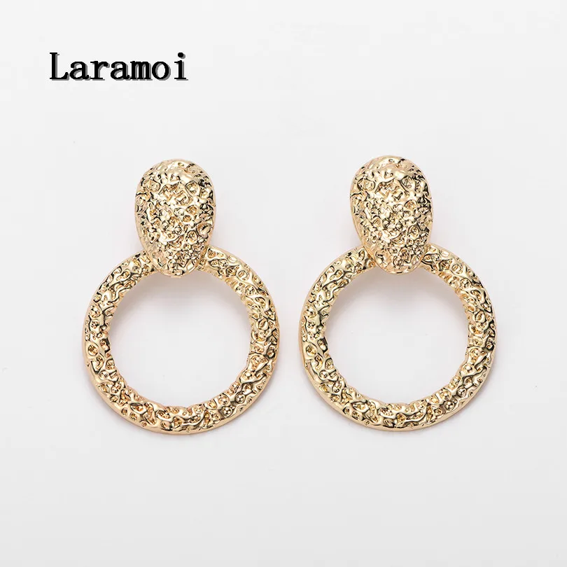 Laramoi Винтажные серьги для женщин золотые геометрические массивные из
