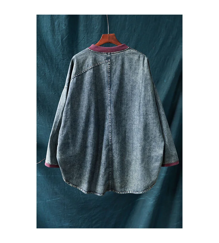 Women Spring Single Breasted Denim Jackets Ladies Vintage Handmade Button Coat Outerwear Female 2020 | Женская одежда