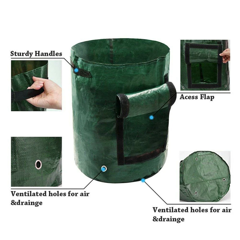 Выращивание картофеля Bag PE мешок для овощей лука растений с ручкой утолщенный