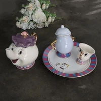 new cartoon beauty and the beast teapot mug mrs potts chip tea pot cup one set lovely christmas gift fast post