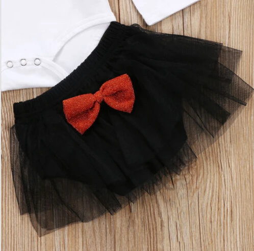 В стиле Хэллоуин для новорожденных маленьких девочек одежда с длинными рукавами