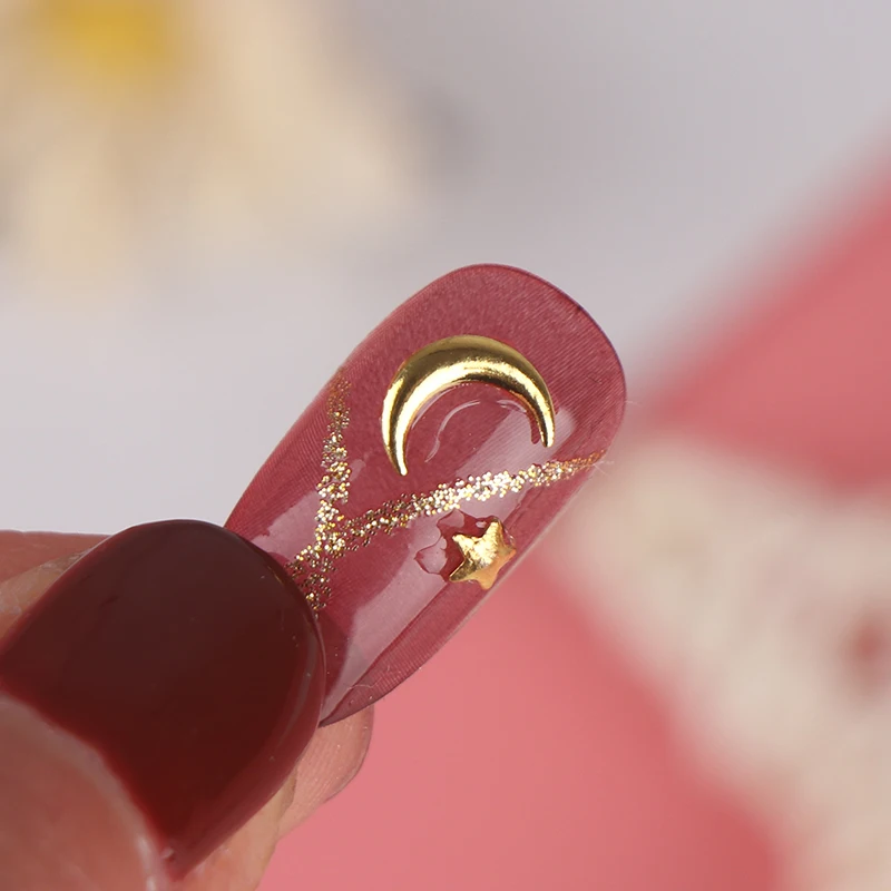 24Pcs/1Set Long Design French Fake Nail Art Tips With Gold Color Glitter Acrylic Full Cover False Nails Tool | Красота и здоровье