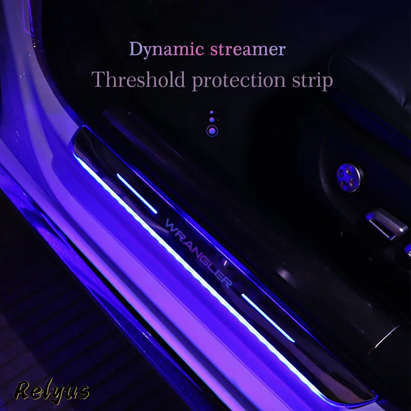 

Customized Car LED Welcome Pedal Car Scuff Plate Pedal Door Sill Pathway Light For Jeep Wrangler JK TJ YJ SJ Accessories