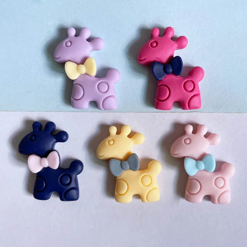 

15Pcs New Cute Cartoon Mixed Color Fawn Animal Resin Animal Flat Back Cabochon Scrapbook DIY Embellishments Accessories C54