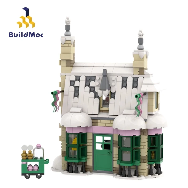 

BuildMoc Friends For Girl House MOC Candy Shop Winter Village Store Set City Building Blocks Bricks Model Toys