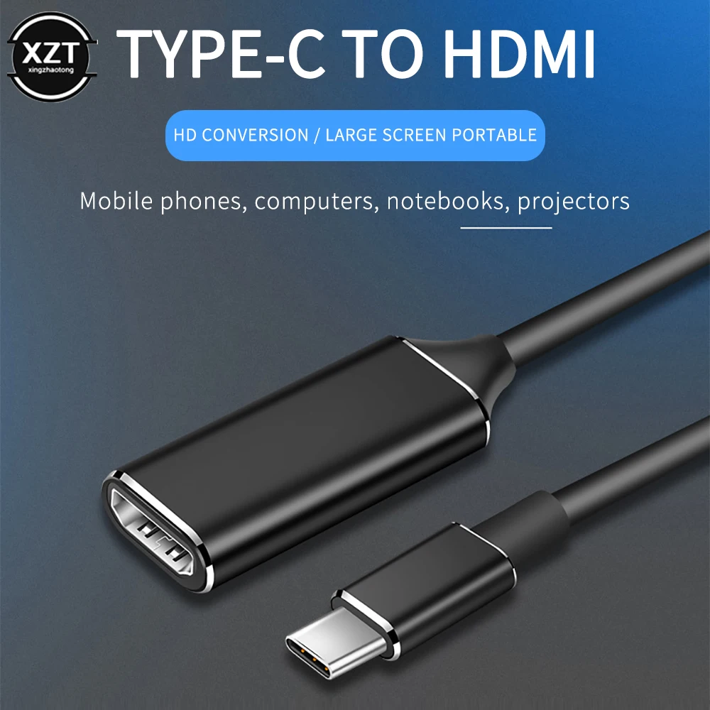 USB C к HDMI-совместимый адаптер 4K 30 Гц кабель Type для MacBook Samsung Galaxy S8 S9 S10 Huawei Mate P20 Pro USB-C |