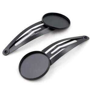 20 мм 10 шт Высокое качество Черный покрытый медным материалом заколки для волос основа установка кабошон камео J5-16