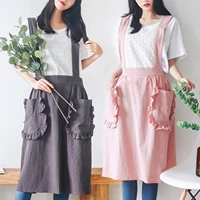 fashion girl apron lace cotton apron kitchen baking beauty flower shop coffee work clothes korean kitchen supplies linen apron