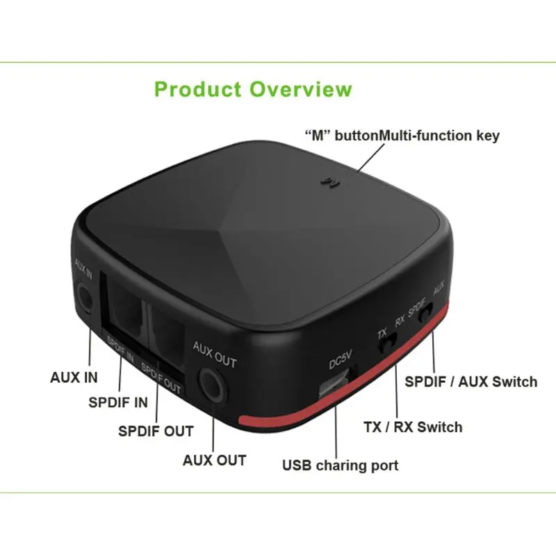 

Free shipping CSR8675 Bluetooth 5.0 Transmitter Receiver Wireless Audio Adapter Optical Drive