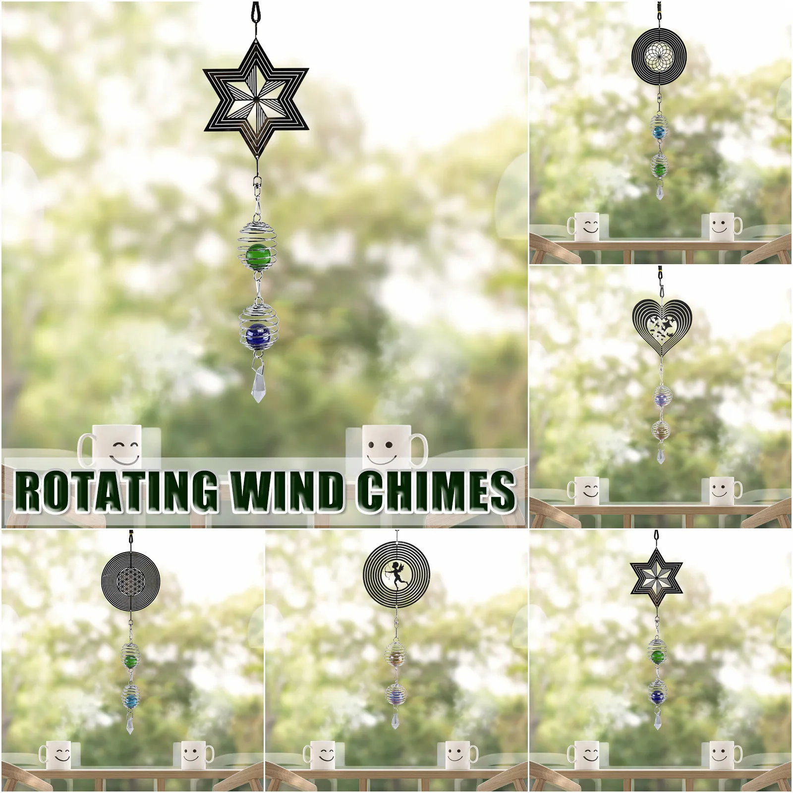 Винтажные вращающиеся ветряные колокольчики креативная уникальная подвеска