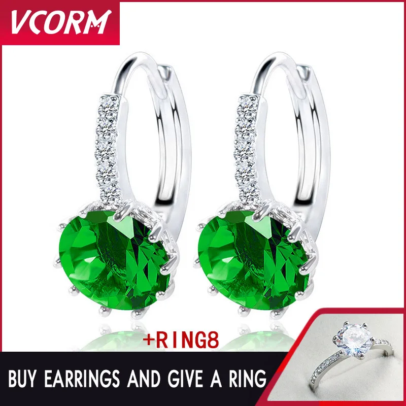 VCORM New Fashion 7 Colors AAA CZ Element Dangle Drop Earrings 2019 For Women Wedding Party Crystal Jewelry Buy 1 Get | Украшения и