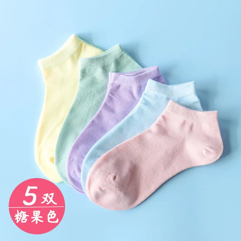 

5 Pairs/lot Women Spring Summer Short Socks Student Thin Design Low-Cut Liners Sock Japanese Cute Sock C164