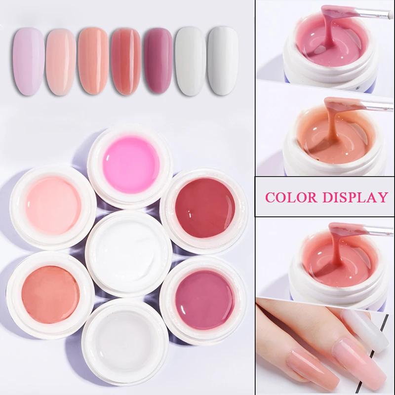 

YAYOGE 55g 14g Builder Gel UV For Nail Extensions Pink Crystal Jelly Camouflage UV Gel Finger Extension Building Base Top Coat