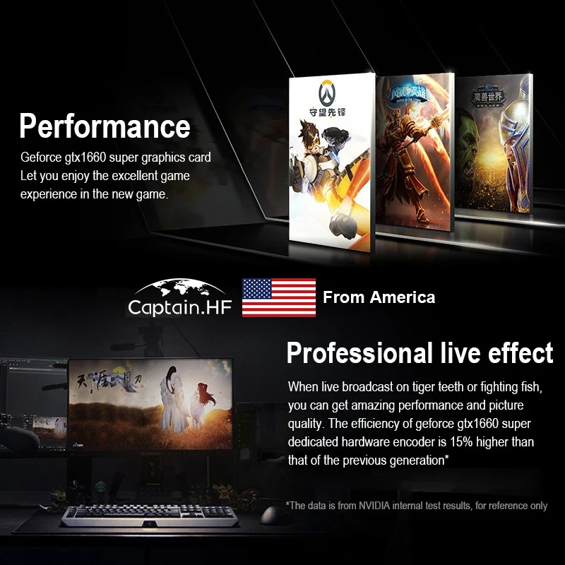 

US Captain MAXSUN MS-GeForce GTX1660Ti Game Card Terminator 6G 1500-1770MHz/GDDR6 APEX Hero Standard Graphics Card for Gaming