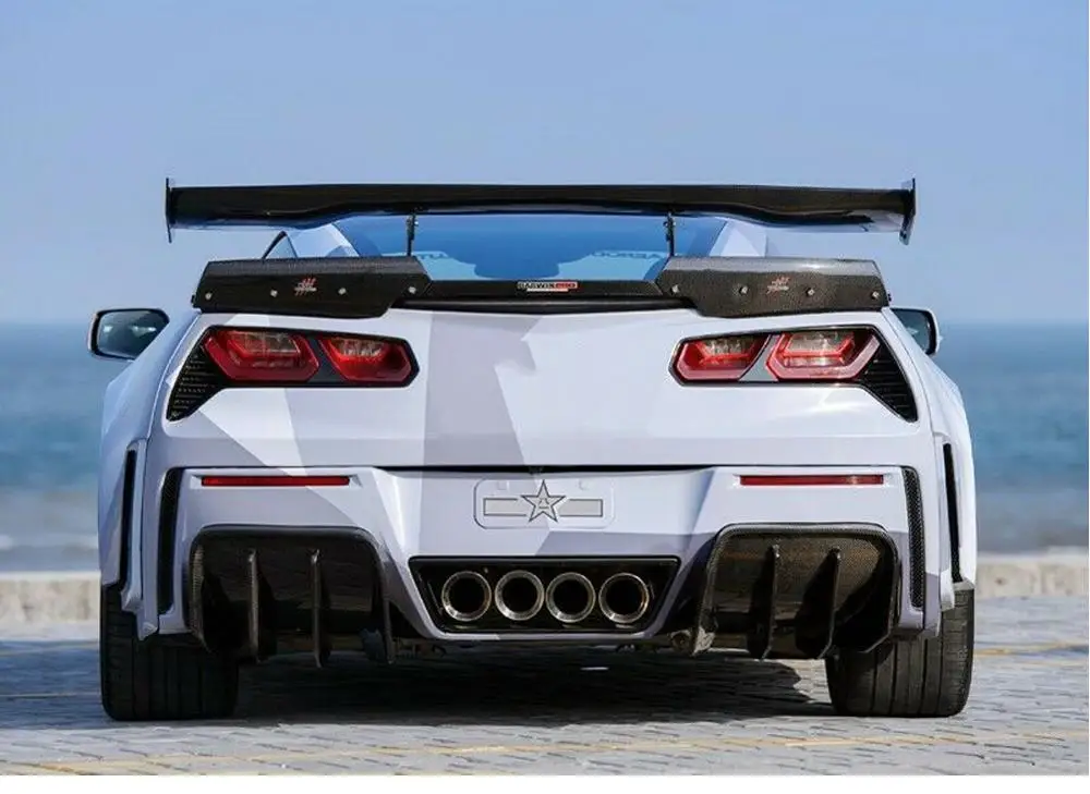 Задний диффузор BKSS из углеродного волокна 2 шт. подходит для 2014 2017 Corvette C7